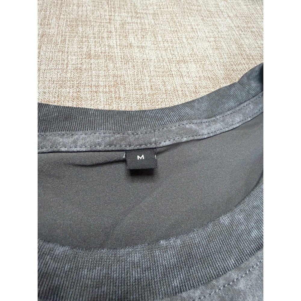 Mens Gray Acid Wash Crewneck T-Shirt Short Sleeve Streetwear Top Size M - Picture 2 of 5